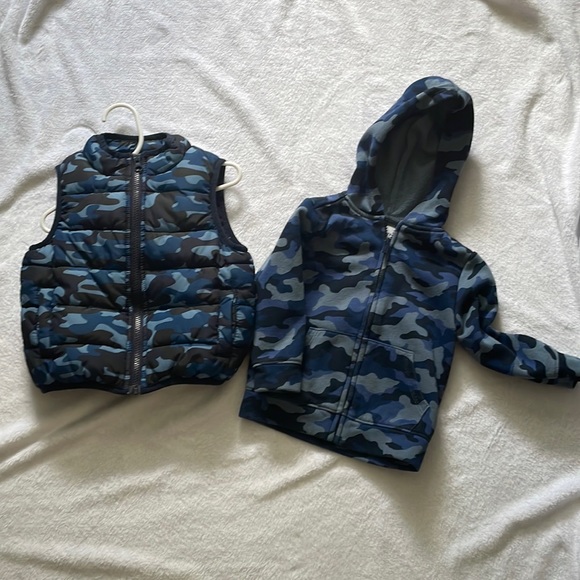 24 Month Blue Camo Zip Up Sweatshirt & Vest - Picture 1 of 1